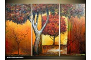 Acryl Schilderij Natuur | Bruin, Geel | 120x80cm 3Luik Handgeschilderd