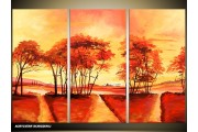 Acryl Schilderij Natuur | Bruin, Geel, Oranje | 120x80cm 3Luik Handgeschilderd