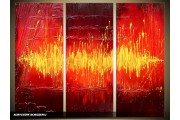 Acryl Schilderij Modern | Rood, Geel | 120x80cm 3Luik Handgeschilderd