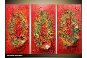 Acryl Schilderij Modern | Rood, Groen | 120x80cm 3Luik Handgeschilderd