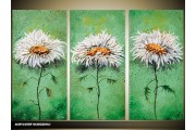 Acryl Schilderij Natuur | Groen, Grijs | 120x80cm 3Luik Handgeschilderd