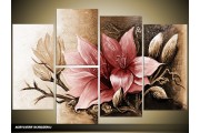 Acryl Schilderij Magnolia | Bruin | 120x80cm 5Luik Handgeschilderd