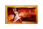  OP VOORRAAD Acrylverf schilderij houten lijst - meegeschilderd | Dansen | 118x78cm | 