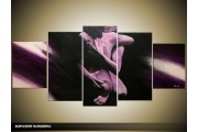 Acryl Schilderij Kunst, Sexy | Paars, Crème | 150x70cm 5Luik Handgeschilderd