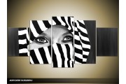 Acryl Schilderij Modern | Zwart, Wit, Grijs | 150x70cm 5Luik Handgeschilderd