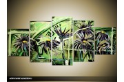 Acryl Schilderij Modern | Groen | 150x70cm 5Luik Handgeschilderd