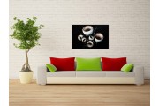 Schilderij handgeschilderd Modern | Zwart , Wit | 120x70cm 1Luik