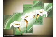 Acryl Schilderij Modern | Groen, Wit | 100x60cm 5Luik Handgeschilderd