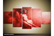 Acryl Schilderij Kunst, Sexy | Rood | 150x70cm 5Luik Handgeschilderd