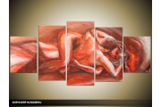 Acryl Schilderij Kunst, Sexy | Rood, Bruin | 150x70cm 5Luik Handgeschilderd