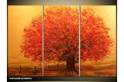 Acryl Schilderij Natuur | Bruin, Oranje | 120x80cm 3Luik Handgeschilderd
