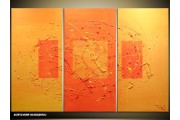 Acryl Schilderij Modern | Oranje, Bruin | 120x80cm 3Luik Handgeschilderd