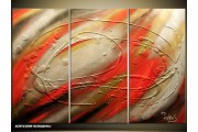 Acryl Schilderij Modern | Grijs, Rood | 120x80cm 3Luik Handgeschilderd