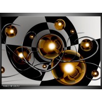 Glas schilderij Modern | Goud, Zwart, Grijs 