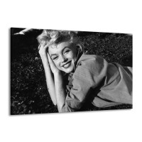 Canvas Schilderij Marilyn Monroe | Zwart, Grijs | 140x90cm 1Luik