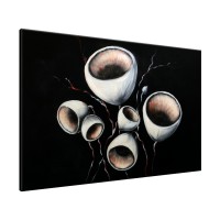 Schilderij handgeschilderd Modern | Zwart , Wit | 120x70cm 1Luik