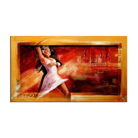  OP VOORRAAD Acrylverf schilderij houten lijst - meegeschilderd | Dansen | 118x78cm | 