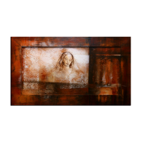  OP VOORRAAD Acrylverf schilderij houten lijst - meegeschilderd | Vrouw | 118x78cm | 